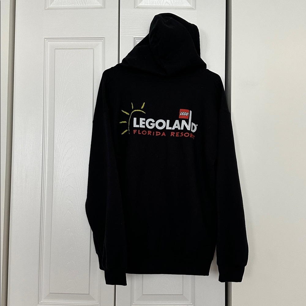 LEGOLAND FLORIDA RESORT BLACK ZIP UP UNISEX HOODIE SIZE MEDIUM